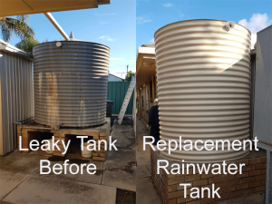 galvanised rainwater tank in Forest Range on concrete pad
