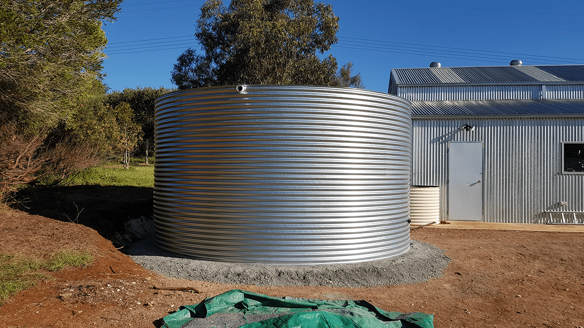 galvanised steel rainwater tank
